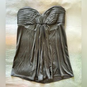 BRAND NEW! BCBG MAXAZRIA Straplesss Jersey Top Grey Size Small.